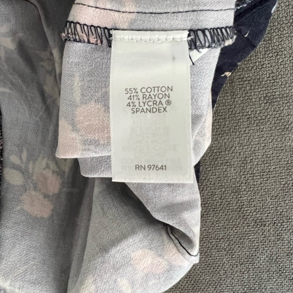 J.Jill Pull On Women’s Size 6 Pants Elastic Waist Stretch Blue Floral Precision - Picture 5 of 8